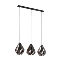 Carlton 1 3 Light Bar Pendant Black / Copper - 49991