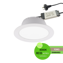 LUSION TORO DOWNLIGHT 16W KIT 160MM 3000K DIMMABLE LUS50062