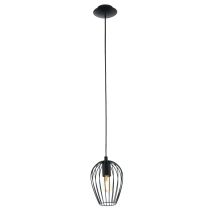 Newtown Small Vintage Wire Cage E27 60w Pendant Black 49477