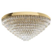 Valparaiso 11 Light Crystal 40W E14 Flush Mount Light Gold 39458