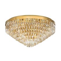 Valparaiso 11 Light Crystal 40W E14 Flush Mount Light Gold 39458