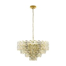 CALMEILLES PENDANT LIGHT 10X25W E14 BRS/CRYSTAL 780MM 39614