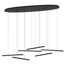 LINDOZA PENDANT LIGHT 6X8.4W LED 3000K BLACK OBLONG 39915