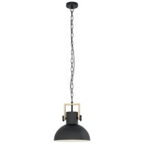 Lubenham 1 Light Industrial Pendant Black 43162N