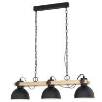 Lubenham 3 Light Industrial Pendant Black 43163N