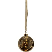 XMAS GLOW HANG BALL DECORATION BLACK TRANSPARENT WARM WHITE 410592