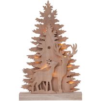 XMAS FAUNA TREE/REINDEER DEC WOOD 410416