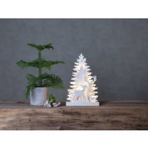 XMAS FAUNA TREE/REINDEER DEC WHT 410417