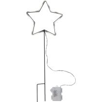 XMAS NEONSTAR STAR W/STAKE NEUT WHT 411177