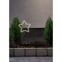 XMAS NEONSTAR STAR W/STAKE NEUT WHT 411177