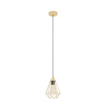 TARBES 1 LIGHT PENDANT 60W E27 BRUSH BRASS SMALL 43681N