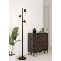 Lurone 3 Light Floor Lamp Black 900179N