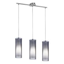 Pinto Nero 3 Light Twin Glass Pendant Satin Nickel - 90305