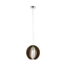 Cossano Small Timber Pendant Satin Nickel / Dark Brown - 94635