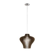 Cossano 2 Timber Pendant Satin Nickel / Dark Brown - 95259