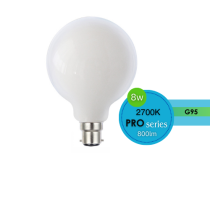 G95 LED Globe 240V 8W BC 2700K Dimmable Opal - 20981