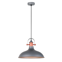 PENDANT ES 72W MATT GREY Dome with Copper Plating NARVIK3 Cla Lighting