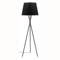 Panama B22 Floor Lamp Matt Black with Antique Copper Highlights A29721