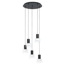 Molineros 5 Light 25W Dimmable LED Pendant Black / Tri-Colour 39727N