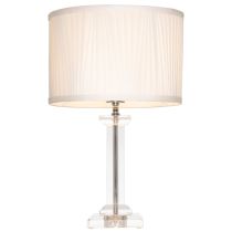 Albion Crystal With Pleated Shade Table Lamp White- MTBL031WHT