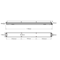 AmourLux Tri-CCT Diecast IP66 Batten 4FT Multi-Watt Light - 211048