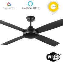 Anova Black Smart DC Ceiling Fan No Light 4 Blade Wifi - FC1140BKWIFI