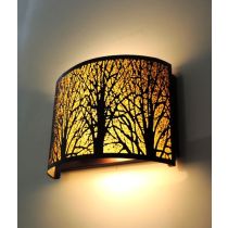 WALL INTERNAL SES x 2 60W Curved Aged Bronze with Amber Lining AUTUMN03W Cla lIghting