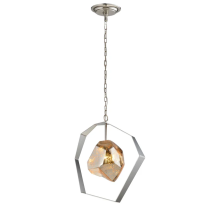 METEORA Stainless Steel with Silver Glass Pendant Light METEORA1