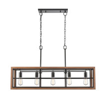 BANQUET Retro Interior Rectangular Wood Frame Pendant Light-BANQUET1