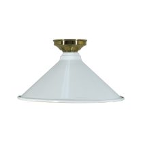 Edwardian 250mm Batten Fix Polished Brass Batten Cover - White