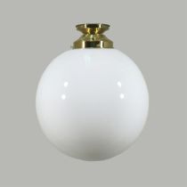 Batten Fix 2 Piece 4 1/4" - 10" Opal Sphere - Polished Brass