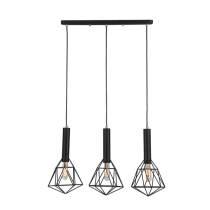 IRON CAGE BLACK 3 X CURVED ES PENDANT BLACKBAND1X3 CLA lighting