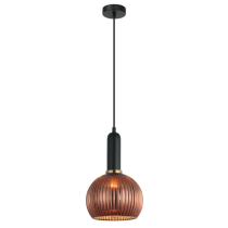 VINTAJ Copper Wine Glass Shape Ribbed Glass Pendant Lights VINTAJ4