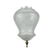 Cambridge Large Glass - Frost Etched / Polished Brass Finial