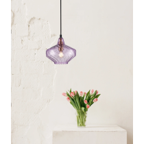 CAMPANA: Interior Wine Glass Shape Ribbed Pendant Lights Purple CAMPANA3