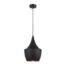 PENDANT ES 40W BLK ANGLED BELL CAVIAR5 Cla Lighting