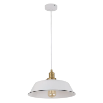 CEREMA: Interior White with Antique Brass & Black Highlight Angled Dome Pendant Light- CEREMA2