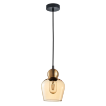 CHAMPAN Bronze Amber Glass Ellipse Pendant Lights-CHAMPAN1