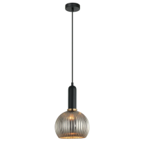 VINTAJ Chrome Wine Glass Shape Ribbed Glass Pendant Lights VINTAJ5