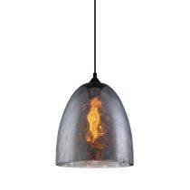 PENDANT ES 72W Smoke BLK Glass ELLIPSE with raindrop effect CHUVA3 Cla Lighting