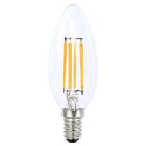 4W 12-24 Volt DC Candle Dimmable LED Bulb (E14) Clear in Warm White