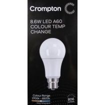 LED B22 A60 Colour Temperature Changing 8.6W 2700k-6500k-Crompton