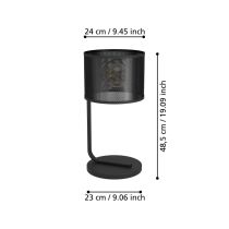 Manby 1 Light Table Lamp Black 43797N