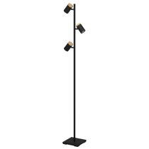 CARTAGENA FLOOR LAMP 3X5W GU10 LED 4000K BLK/WOOD  390071N