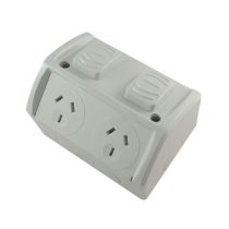 DOUBLE WEATHERPROOF GPO 10A IP53 - DXWP2/GR