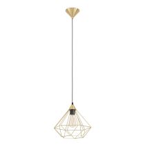 TARBES 1 LIGHT PENDANT 60W E27 BRUSH BRASS LARGE 43679N