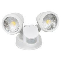 Energetic Lighting 203035S Seculite LED Sensor Light, Twin Floodlight with Sensor, Security Light, IP54, 2 x 10W, 5000K, 2 x 850 Lumens, Non Dimmable, White