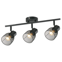  Emily 3 Head Industrial Straight Bar Spotlight- A10933BLK