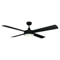 Luna 1300 Ceiling Fan with LED Light Black (FC557134BK) Mercator Lighting