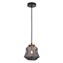 FOSSETTE Dimpled Smoked Mirror Effect Angled Bell Glass Pendant Light FOSSETTE1